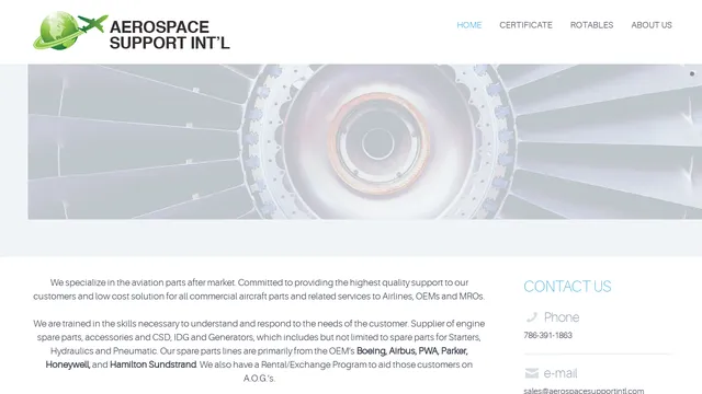 Screenshot of aerospacesupportintl.domain.com on port 443