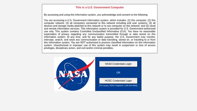 Screenshot of hoscsimowa.hosc.msfc.nasa.gov on port 443