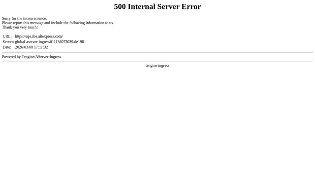 Screenshot of api.dos.aliexpress.com on port 443