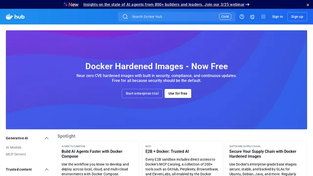 Screenshot of hub.docker.com on port 443