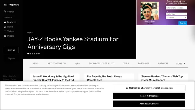 Screenshot of artagatis.myspace.com on port 443