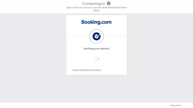 Screenshot of ams.merchandise.booking.com on port 443