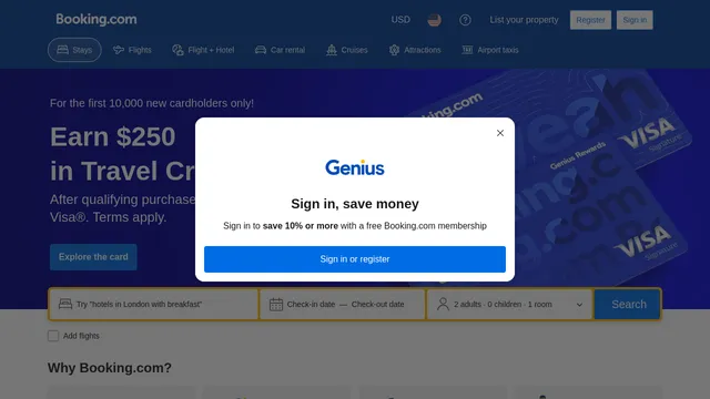 Screenshot of auth.booking.com on port 443