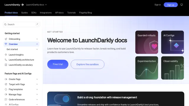 Screenshot of docs.launchdarkly.com on port 443