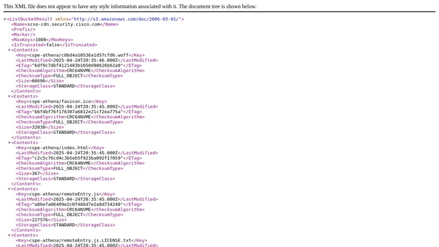 Screenshot of scso-cdn.security.cisco.com on port 80