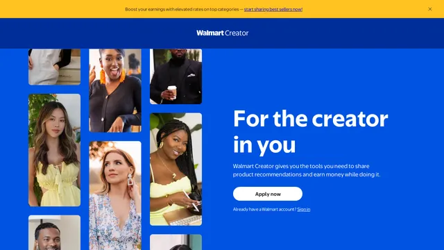 Screenshot of creator.walmart.com on port 443