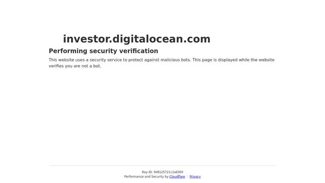 Screenshot of investor.digitalocean.com on port 443
