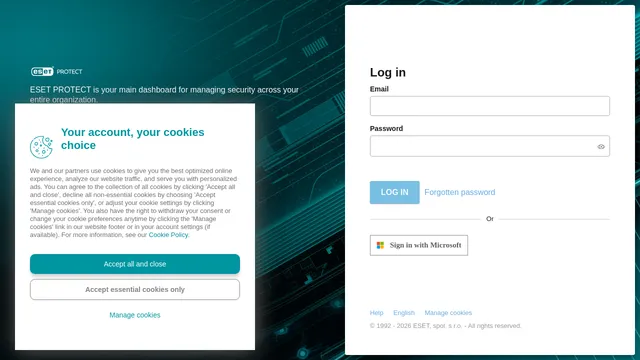 Screenshot of ca01.protect.eset.com on port 443