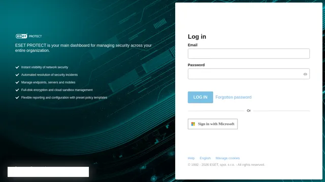 Screenshot of de01.protect.eset.com on port 443