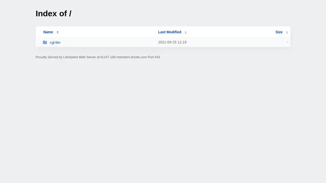 Screenshot of li1147-190.members.linode.com on port 443