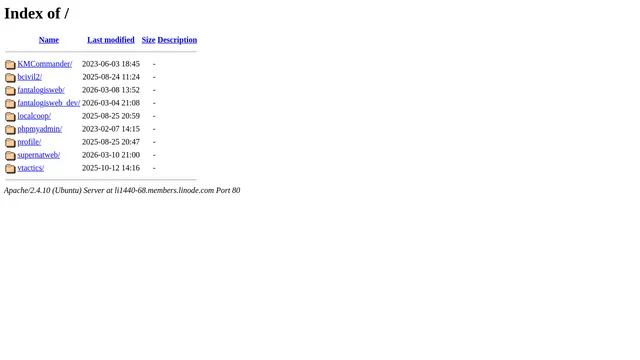 Screenshot of li1440-68.members.linode.com on port 80