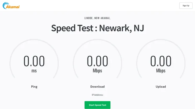 Screenshot of speedtest.newark.linode.com on port 443