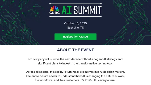 Screenshot of aisummit.cnbc.com on port 443