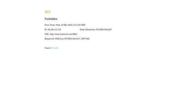 Screenshot of static.home.mi.com on port 8081