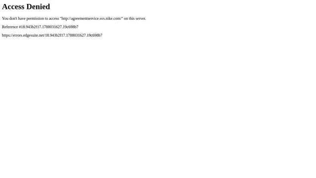 Screenshot of agreementservice.svs.nike.com on port 443