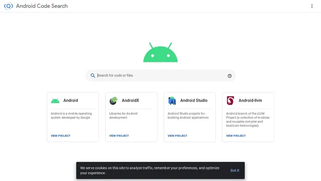 Screenshot of cs.android.com on port 443