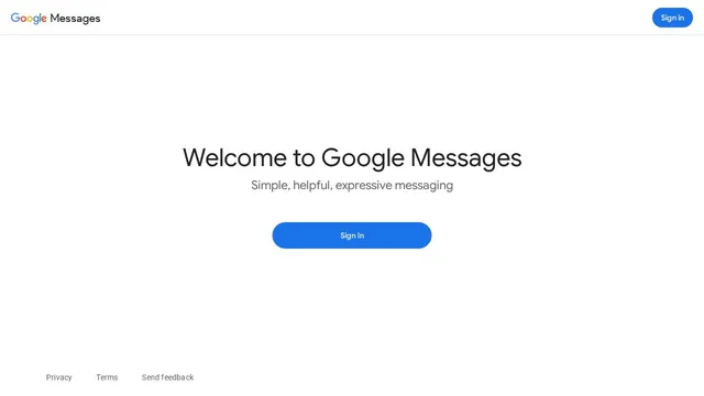 Screenshot of messages.android.com on port 443