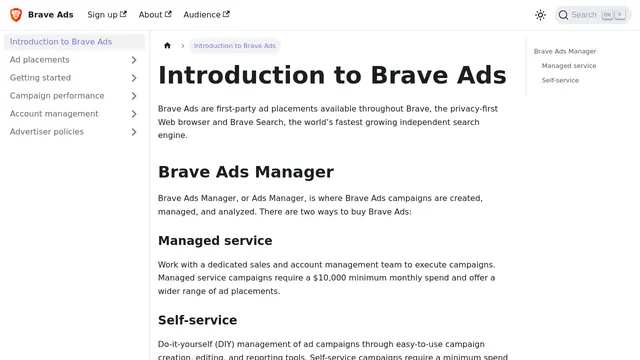 Screenshot of ads-help.brave.com on port 443