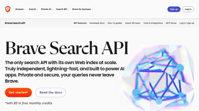 Screenshot of api-dashboard.search.brave.com on port 443