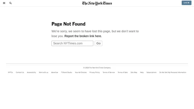 Screenshot of payflow.sbx.nytimes.com on port 443