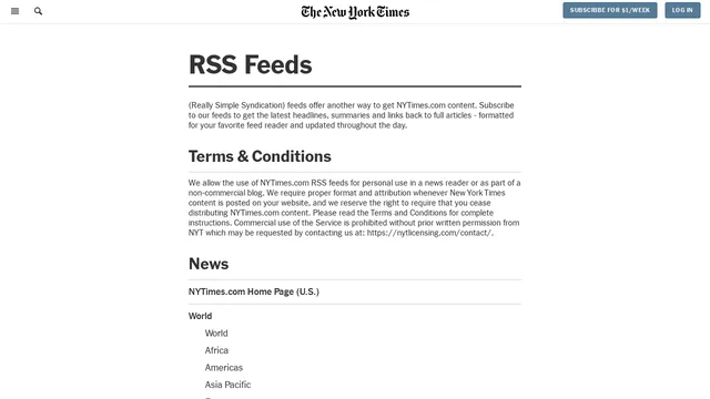 Screenshot of rss.nytimes.com on port 443