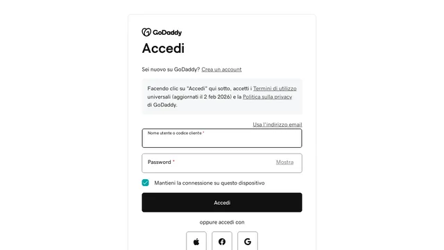 Screenshot of dns.godaddy.com on port 443