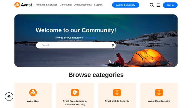 Screenshot of forum.avast.com on port 443